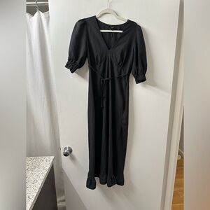 Nobody’s Child black puff sleeve midi dress